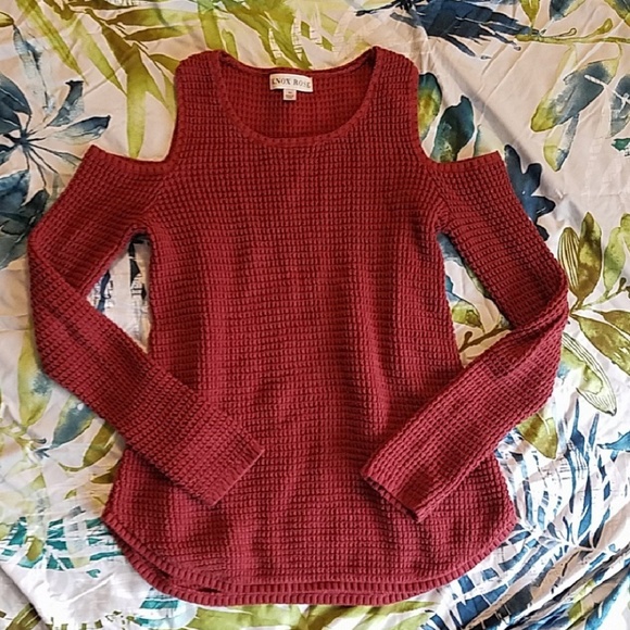 Knox Rose Tops - Knox Rose cold shoulder sweater